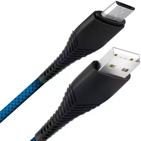 Кабель для телефона BoraSCO 38501 Fishbone Type-A to micro USB, 3A. 1m. Blue 
