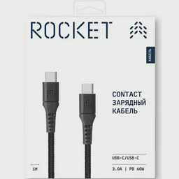 Кабель для телефона ROCKET Contact USB-C/USB-C 1м Black