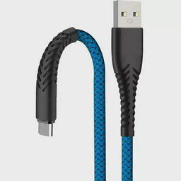 Кабель для телефона BoraSCO 38501 Fishbone Type-A to micro USB, 3A. 1m. Blue 