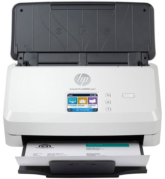 Сканер HP ScanJet Pro N4000 snw1 6FW08A белый