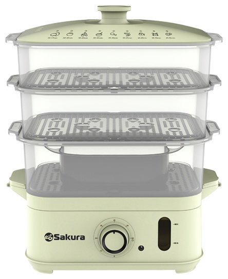 Пароварка SAKURA SA-7217W 14 л. белый