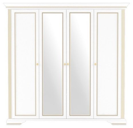 Распашной шкаф Гербор Вайт 4D2S, 226.5x221х63.5 см, белый