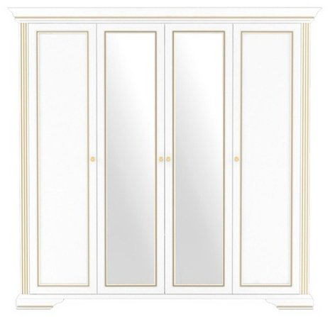 Распашной шкаф Гербор Вайт 4D2S, 226.5x221х63.5 см, белый купить,NaN