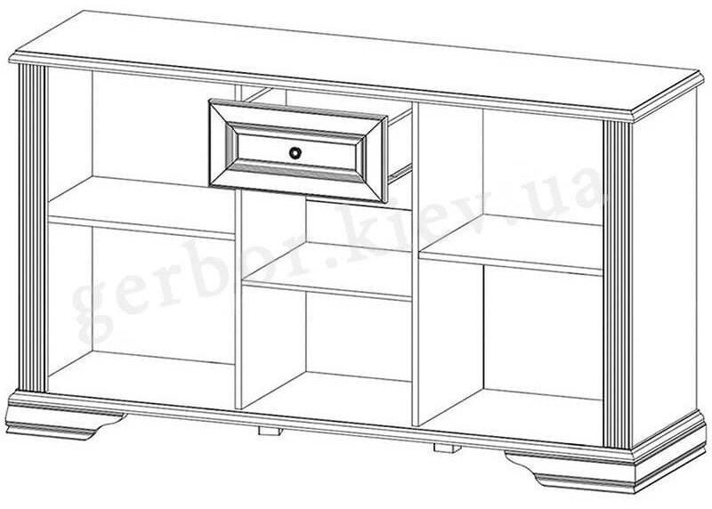 ТВ-тумба напольная Гербор Вайт 3d1s , 161x93x44.5 см, белый купить,NaN