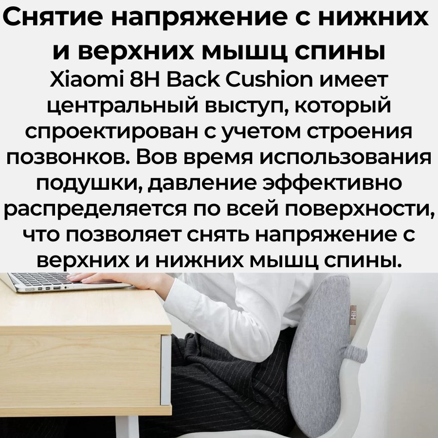 Подушка для спины Xiaomi 15x35 см, полиэстер купить,NaN
