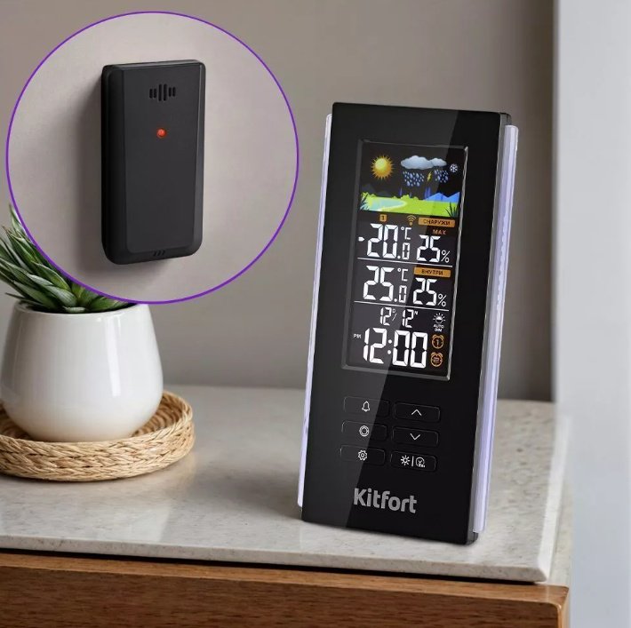 Метеостанция Kitfort КТ-3378 черный - ForteMarket Метеостанция Kitfort КТ-3378 черный купить,0