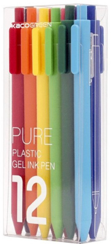 Ручка гелевая Xiaomi Rainbow Gel Pen 12 шт, 6 мм, цвет чернил мультиколор купить,NaN