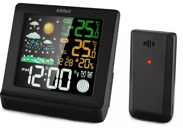 Метеостанция Kitfort КТ-3382 черный купить,NaN