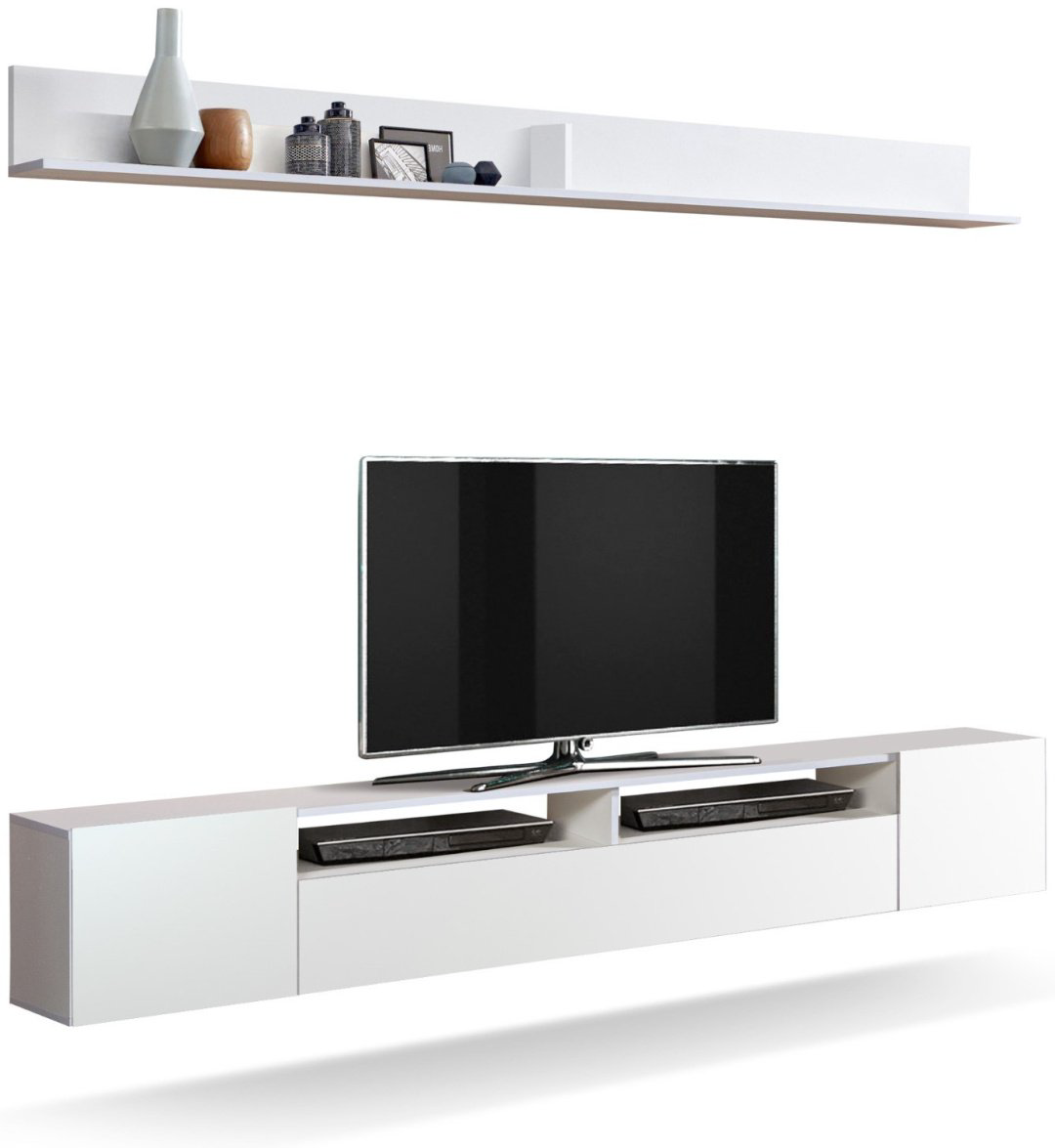 Полка Олмеко Прага, 213х21.6x20 см, белый купить,NaN