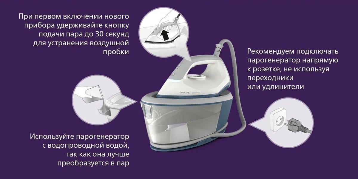 Парогенератор Philips PSG2000/20 синий, белый - ForteMarket Парогенератор Philips PSG2000/20 синий, белый купить,0
