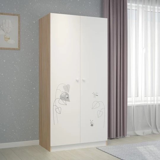Распашной шкаф Polini kids 1230, 89.8x190х50 см, белый купить,NaN