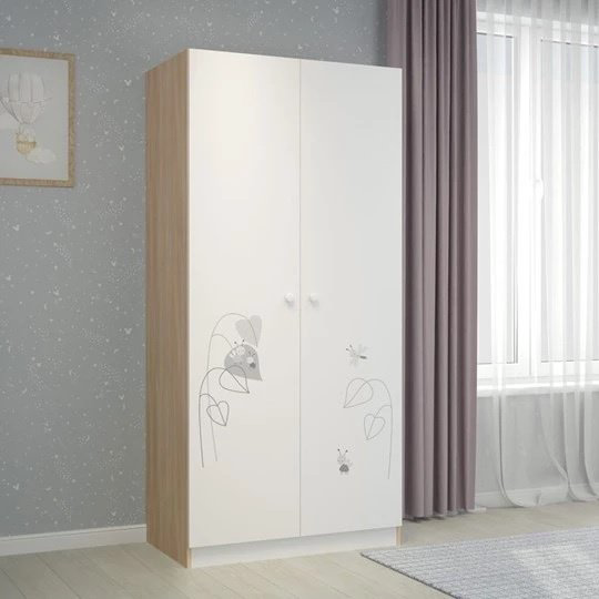Распашной шкаф Polini kids 1230, 89.8x190х50 см, белый купить,NaN