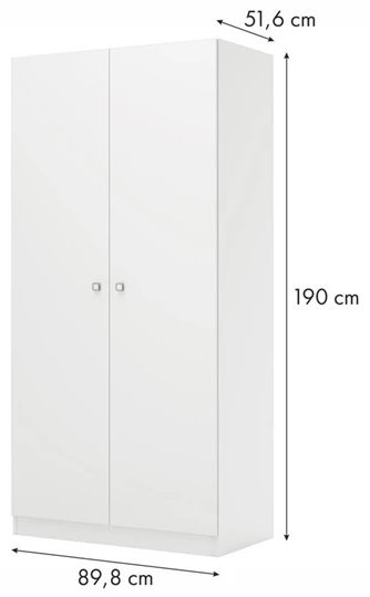 Распашной шкаф Polini kids Simple 59, 90x190х50 см, белый купить,NaN