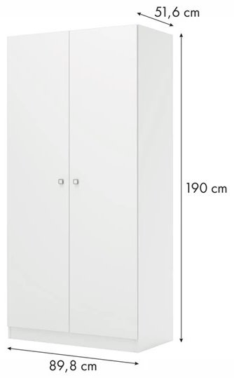 Распашной шкаф Polini kids Simple 59, 90x190х50 см, белый купить,NaN
