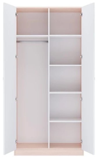 Распашной шкаф Polini kids Simple УТS00027840, 89x190х51.6 см, белый купить,0