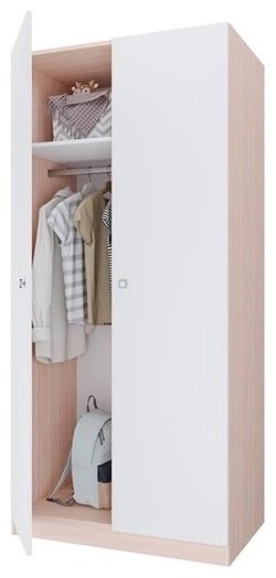 Распашной шкаф Polini kids Simple УТS00027840, 89x190х51.6 см, белый купить,0