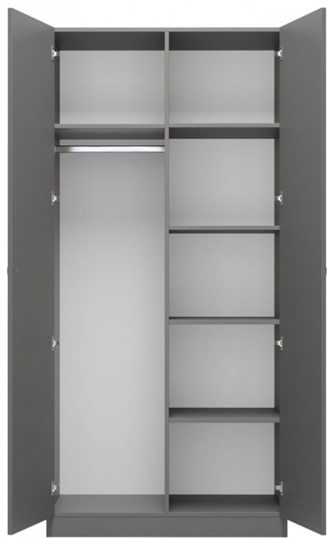 Распашной шкаф Polini Simple, 89.8x190х51.6 см, серый купить,NaN