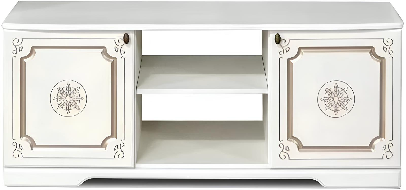 ТВ-тумба напольная Sanflor Лейли, 150x54.5x55.2 см, кремовый, золотой купить,NaN