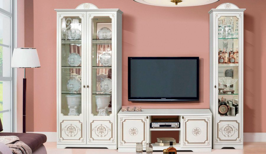 ТВ-тумба напольная Sanflor Лейли, 150x54.5x55.2 см, кремовый, золотой купить,NaN