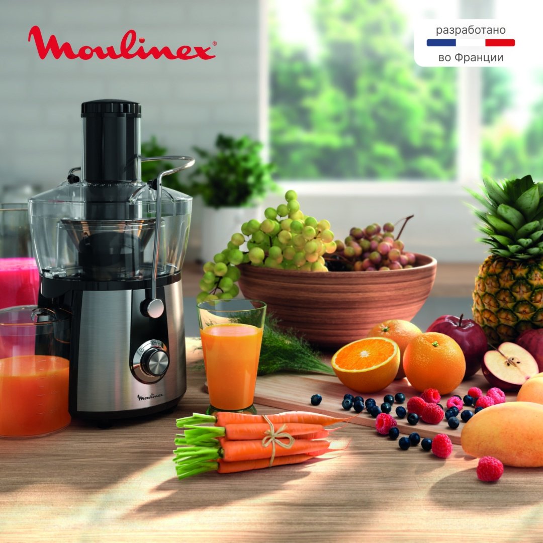 Соковыжималка Moulinex Juice Express JU550D10 серебристый купить,0