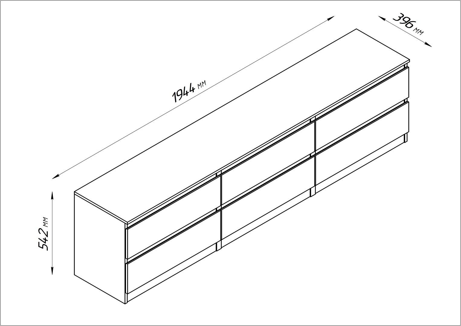 ТВ-тумба напольная Гуд Лакк КАС-11, 194.4x54.2x39.6 см, белый купить,NaN