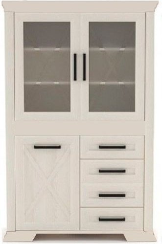 Шкаф-витрина Гербор Марсель REG2W4S1D 182х117х45.5см бежевый купить,NaN