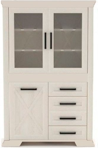 Шкаф-витрина Гербор Марсель REG2W4S1D 182х117х45.5см бежевый купить,NaN