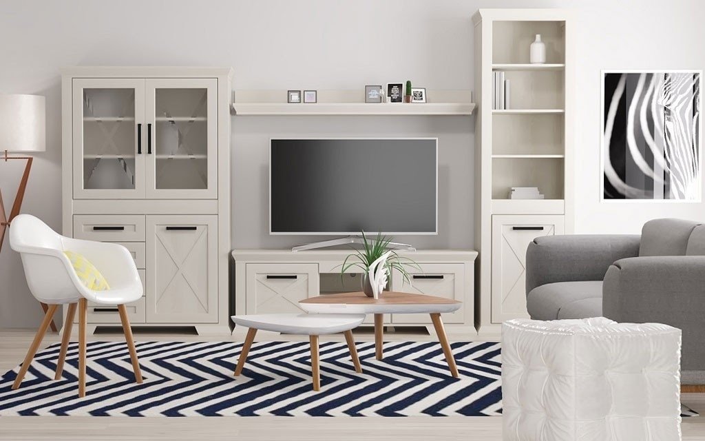 Шкаф-витрина Гербор Марсель REG2W4S1D 182х117х45.5см бежевый купить,NaN