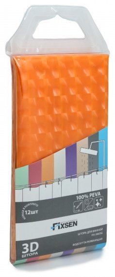 Штора FIXSEN FX-3003G 180x180 оранжевый, PEVA