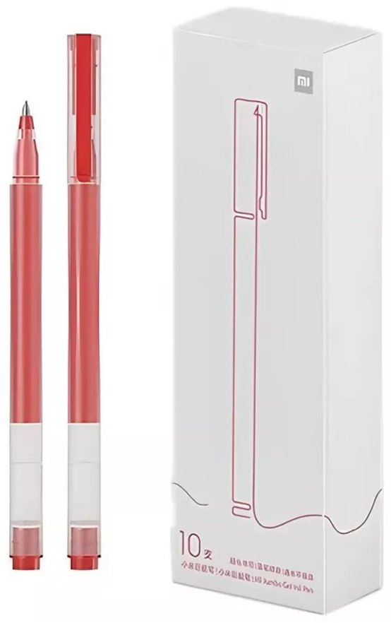 Ручка гелевая Xiaomi High-capacity MJZXB02WCHW / BHR8863GL 10 шт, 0.5 мм, цвет чернил красный купить,0