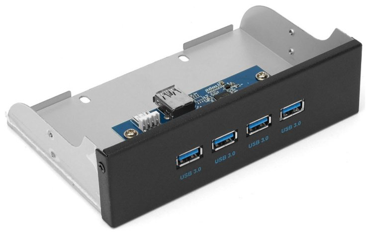 Выносная планка Gembird FP5.25-USB3-4A USB 3.0