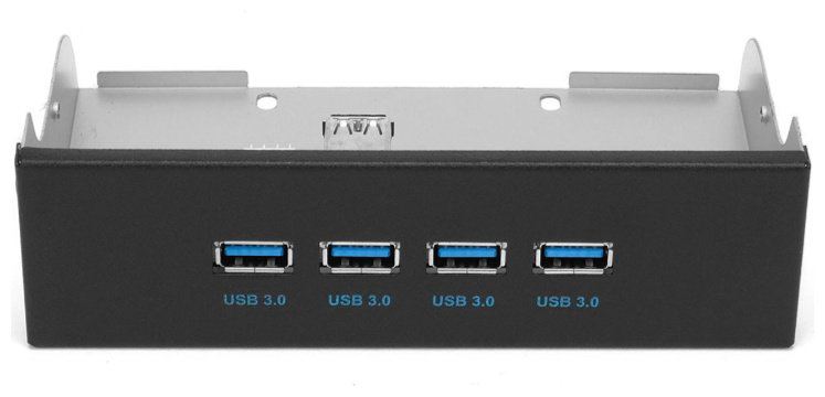 Выносная планка Gembird FP5.25-USB3-4A USB 3.0