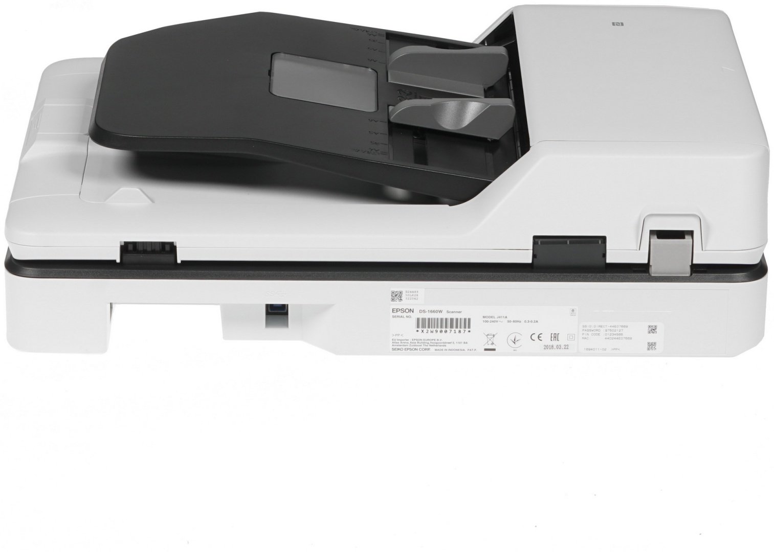 Сканер Epson WorkForce DS-1660W B11B244401 белый купить,0
