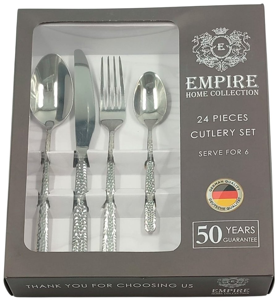 Набор столовых приборов EMPIRE 24 шт, серебристый H-028-24 - ForteMarket Набор столовых приборов EMPIRE 24 шт, серебристый H-028-24 купить,0