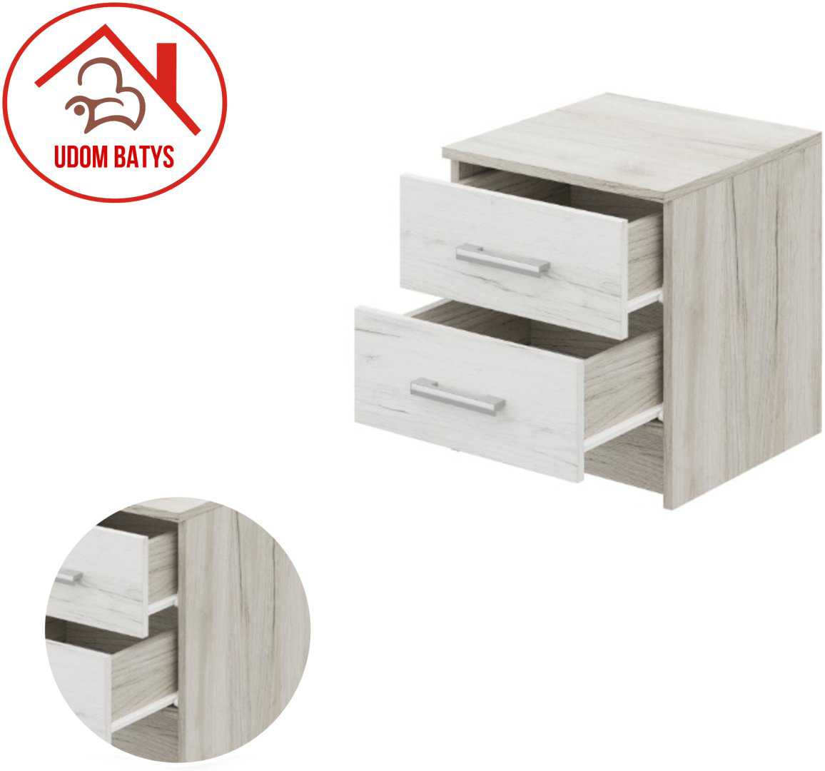 Тумба UDOM BATYS Гармония ТБ 601, 40x45x41 см, белый, серый купить,NaN