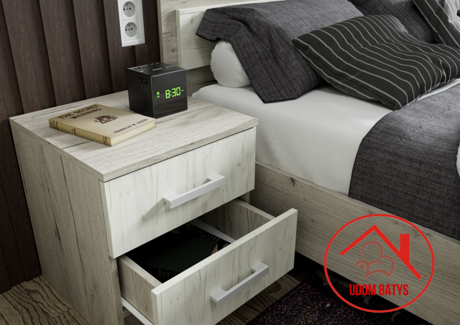 Тумба UDOM BATYS Гармония ТБ 601, 40x45x41 см, белый, серый - ForteMarket Тумба UDOM BATYS Гармония ТБ 601, 40x45x41 см, белый, серый купить,0
