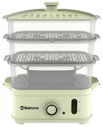Пароварка SAKURA SA-7217W 14 л. белый