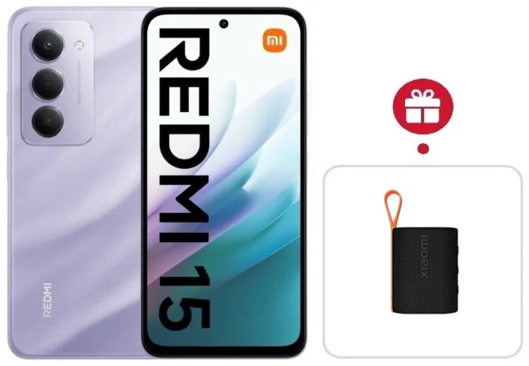 Смартфон Redmi 15 6 ГБ/128 ГБ фиолетовый + подарок купить,NaN
