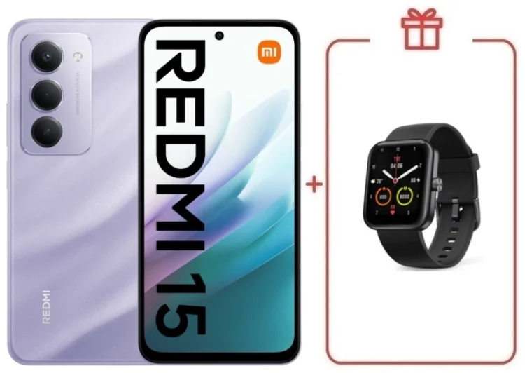 Смартфон Redmi 15 6 ГБ/128 ГБ фиолетовый + подарок купить,NaN