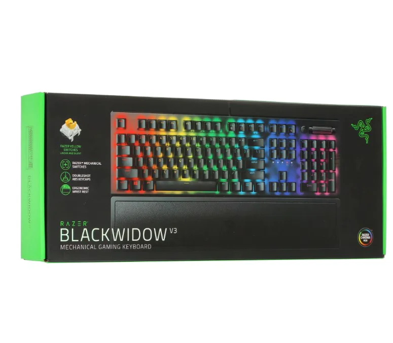 Клавиатура Razer BlackWidow V3 RZ03-03542100-R3R1 Yellow Switch Black  купить,NaN