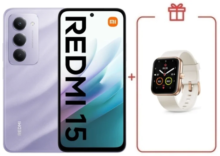Смартфон Redmi 15 6 ГБ/128 ГБ фиолетовый + подарок купить,NaN