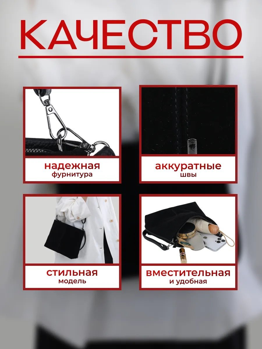 Сумка багет экокожа черный купить,NaN