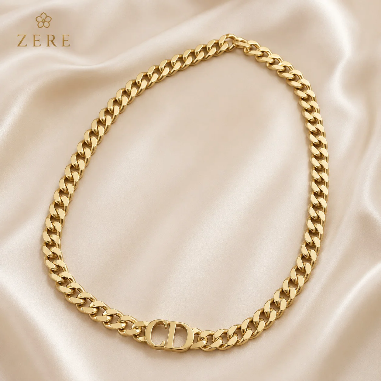 Колье Zere ZR300604 в стиле CD жёлтое золото 21.72гр 45см  купить,1839200