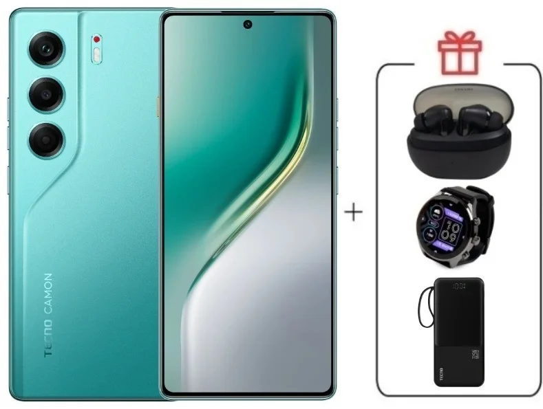 Смартфон Tecno Camon 40 8/256Gb Emerald Glow Green+подарок купить,NaN