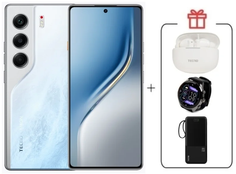 Смартфон Tecno Camon 40 8/256Gb Glacier White + подарок купить,NaN
