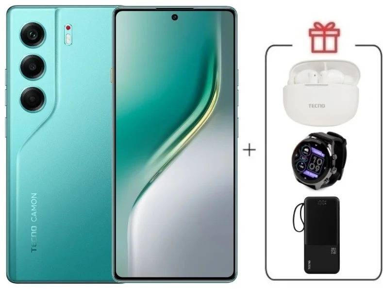 Смартфон Tecno Camon 40 8/256Gb Emerald Glow Green + подарок купить,NaN