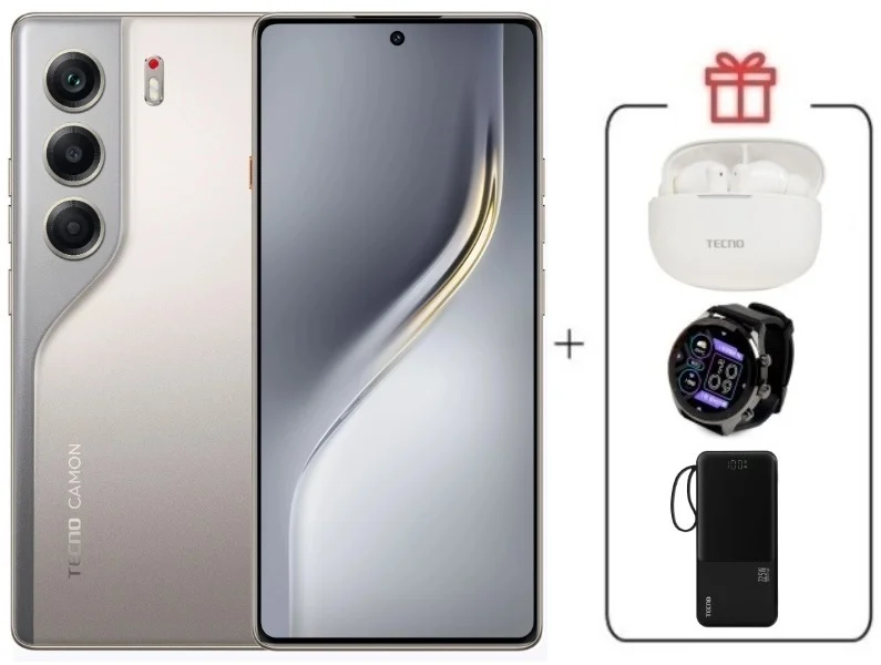 Смартфон Tecno Camon 40 8/256Gb Sandy Titanium + подарок купить,NaN