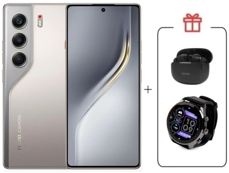 Смартфон Tecno Camon 40 8/256Gb Sandy Titanium + подарок купить,NaN