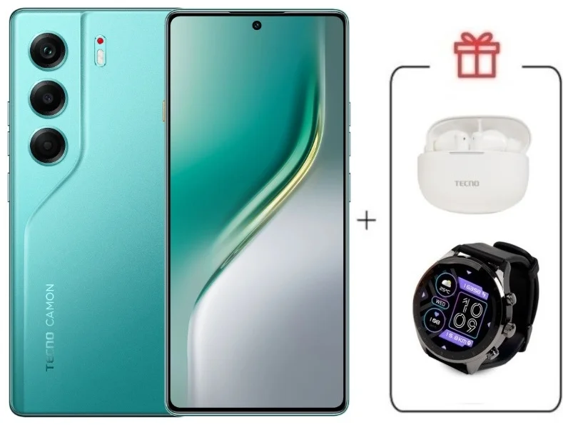 Смартфон Tecno Camon 40 8/256Gb Emerald Glow Green + подарок купить,NaN