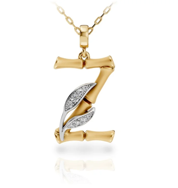 Колье Carrera y Carrera Bambu буква Z 0331.3 белое и желтое золото 4.01гр 45см   купить,1750000